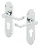 Victorian Scroll Chrome Door Handles With Euro Lock Keyhole (JV250EPC)